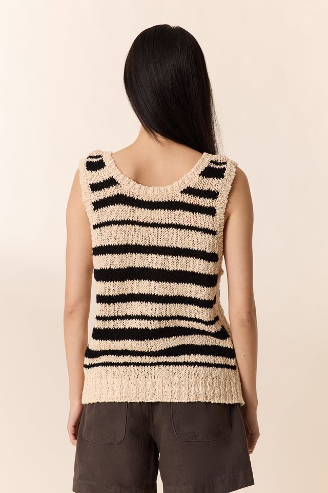L&H Textured Knit Organic Cotton Summer Stripe Vest