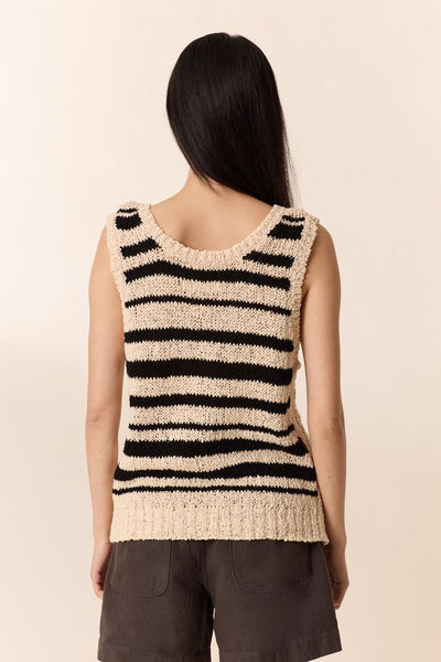 L&H Textured Knit Organic Cotton Summer Stripe Vest