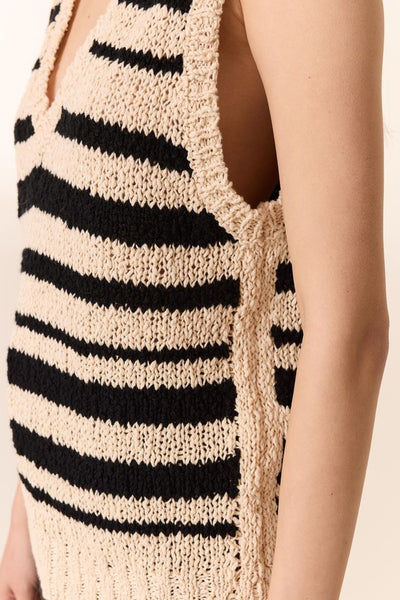 L&H Textured Knit Organic Cotton Summer Stripe Vest