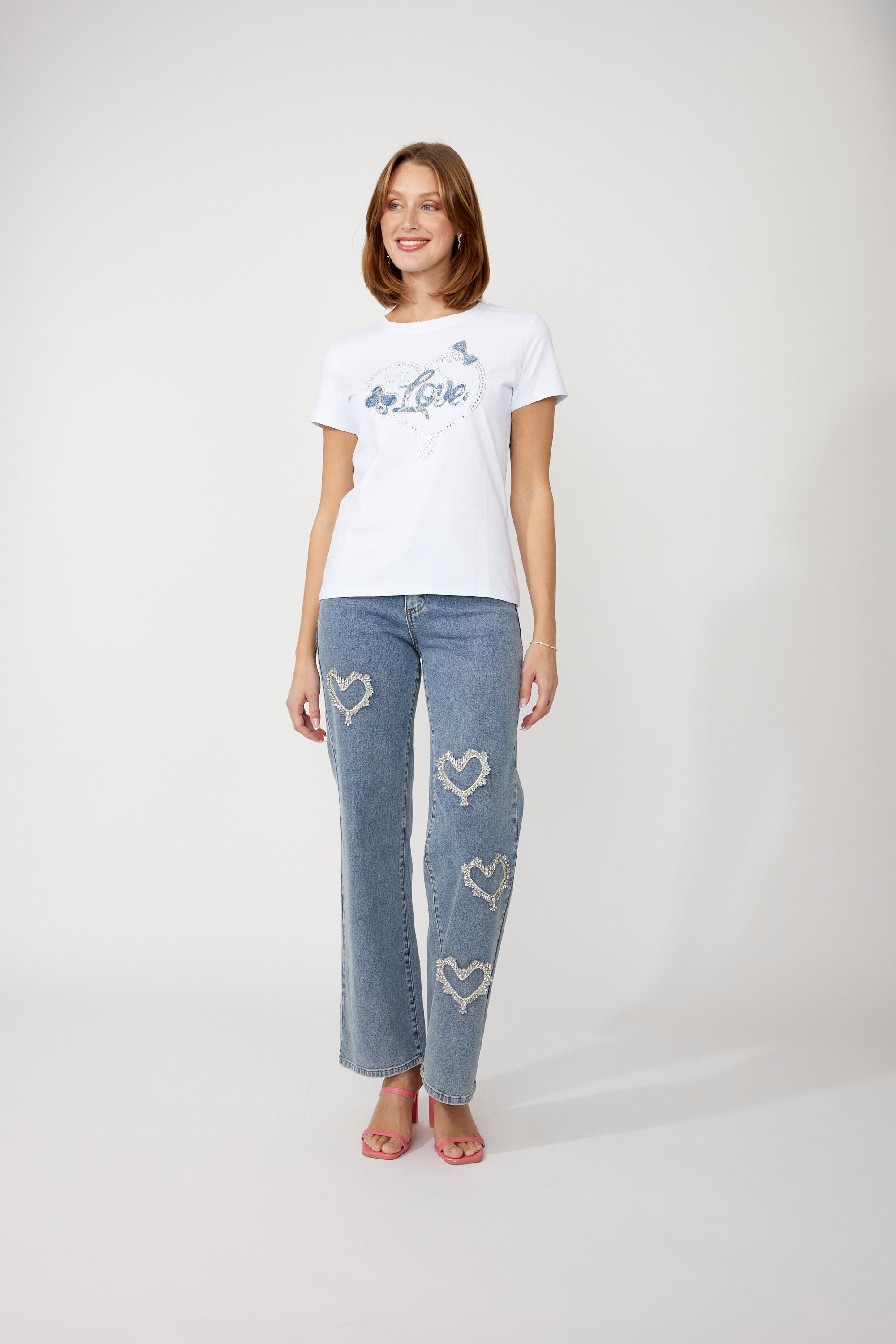 256818U Love Hotfix Print Tee