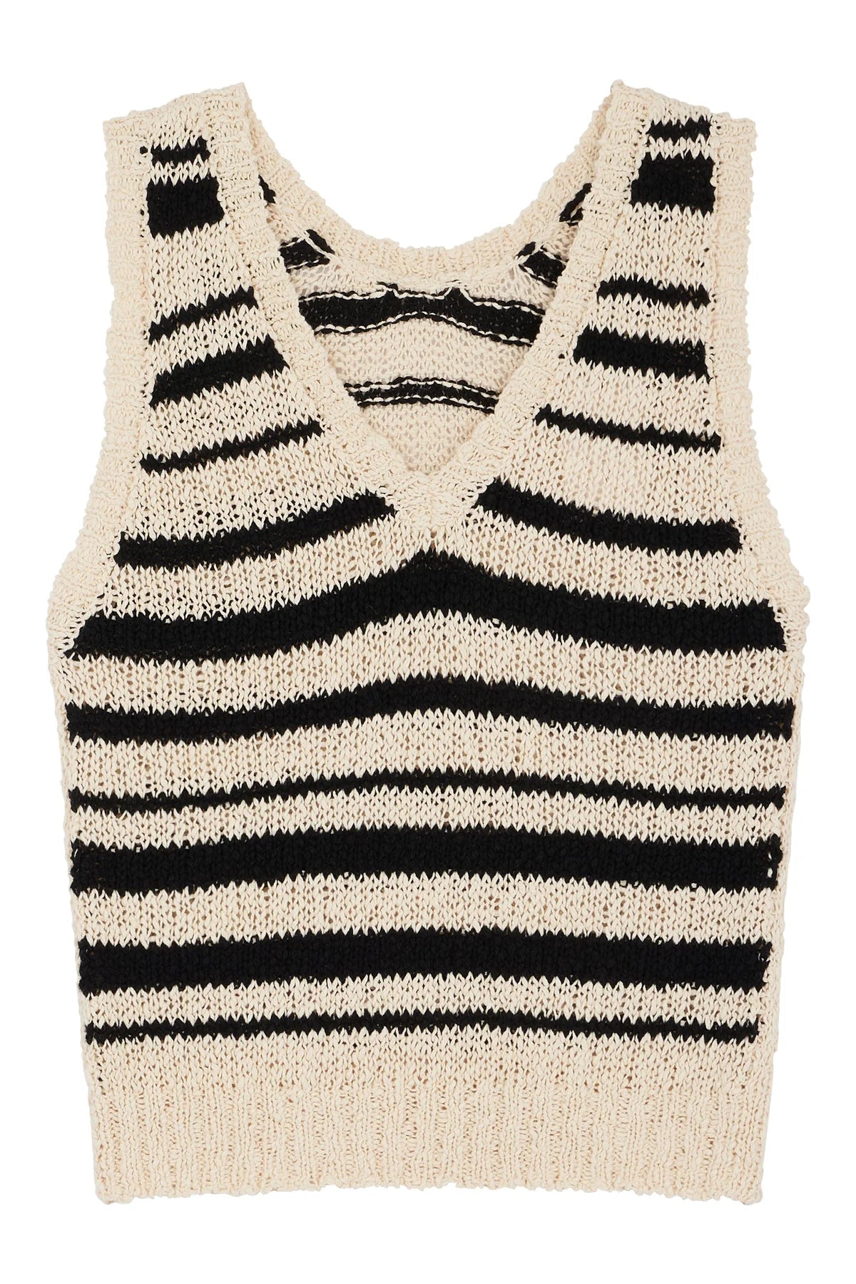 L&H Textured Knit Organic Cotton Summer Stripe Vest