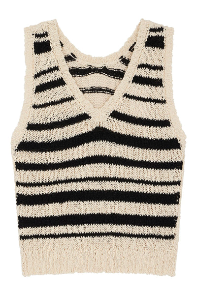 L&H Textured Knit Organic Cotton Summer Stripe Vest