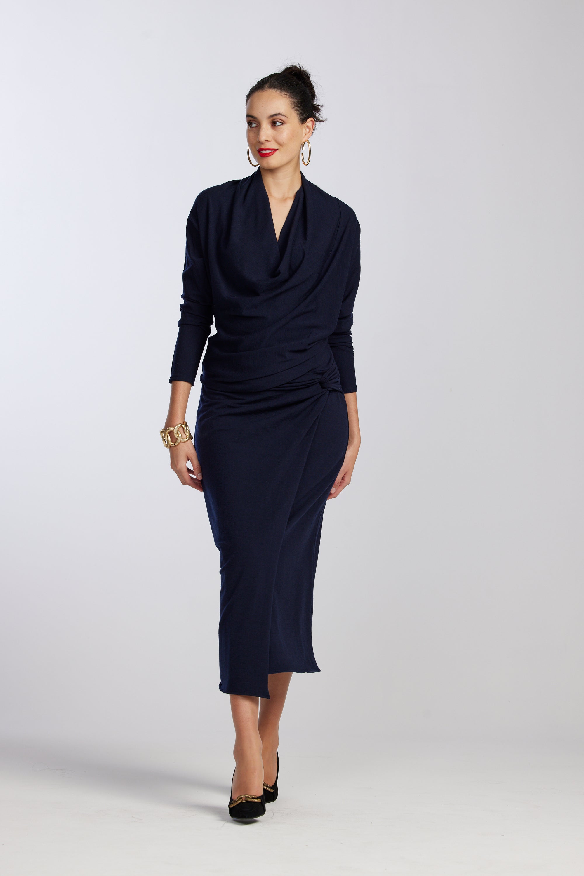 8792M Merino Twist Wrap Skirt