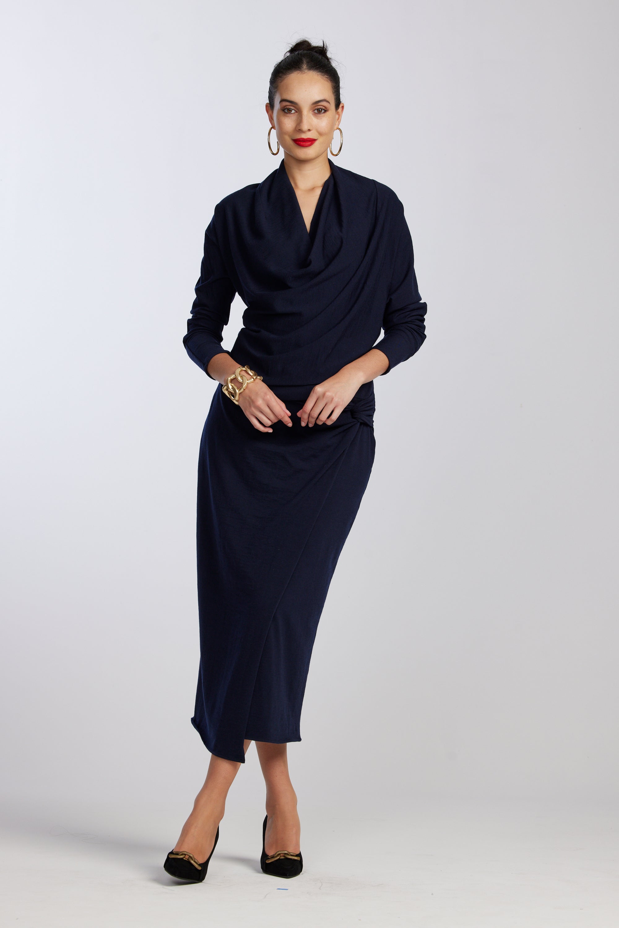 8792M Merino Twist Wrap Skirt