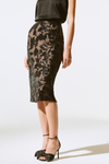 243710 Stretch Sequin Lace Pencil Skirt