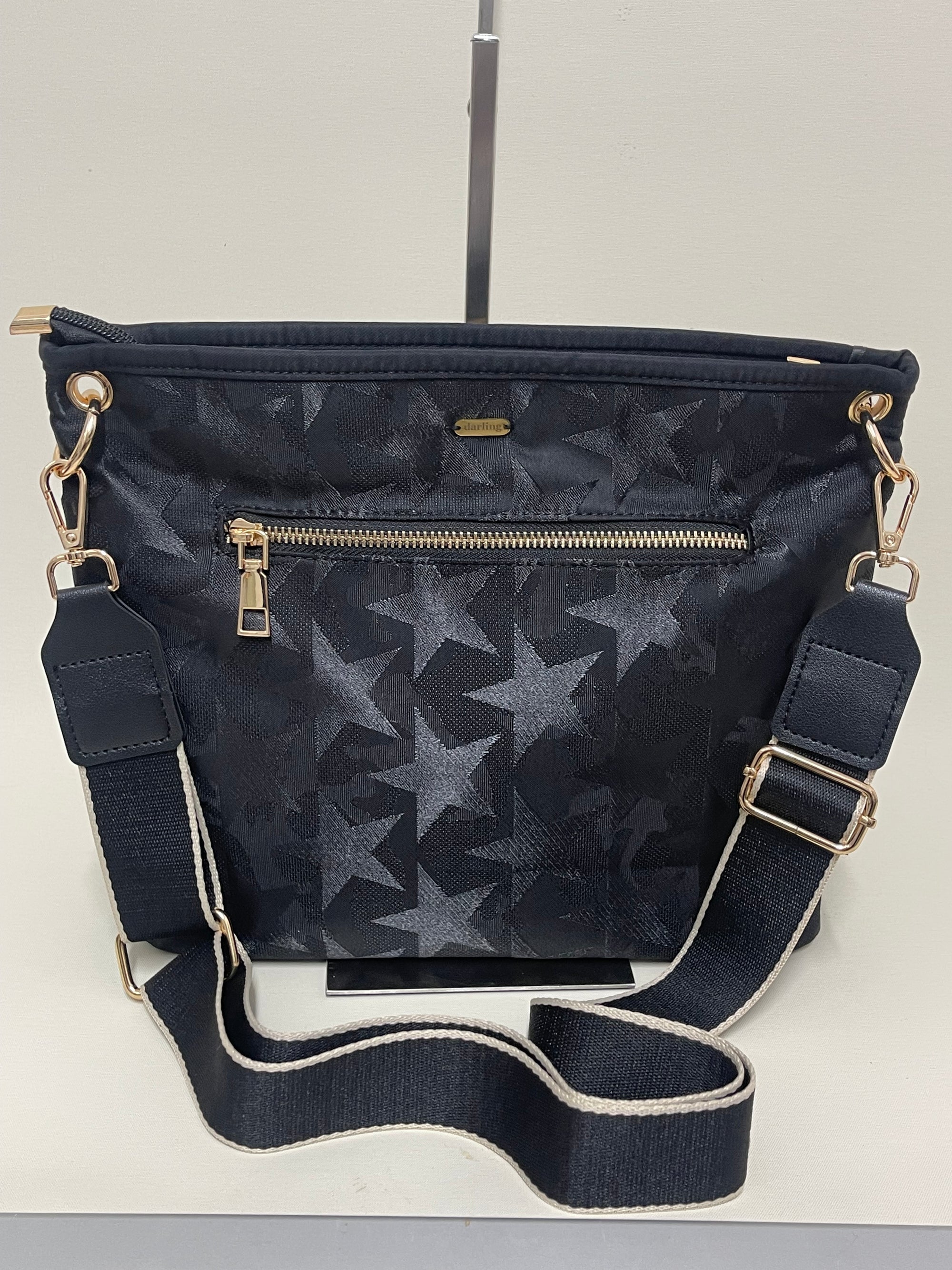 D0049 Cross Body Gold Zip Pocket Bag