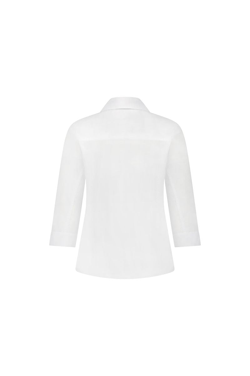 4032 Stretch Side Panel Shaped Cotton Shirt