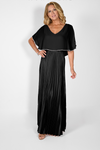 Chiffon Shoulder Shrug Pleated Dress
