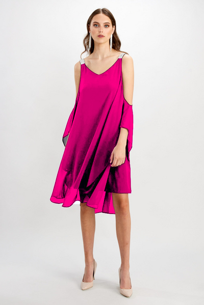 248001 Magenta Woven Dress