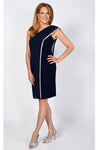 238206 Off-shoulder Chiffon Over-layer Knit Dress