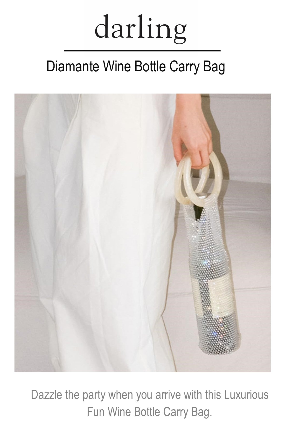 D0001 Diamante Champagne Carry Bag