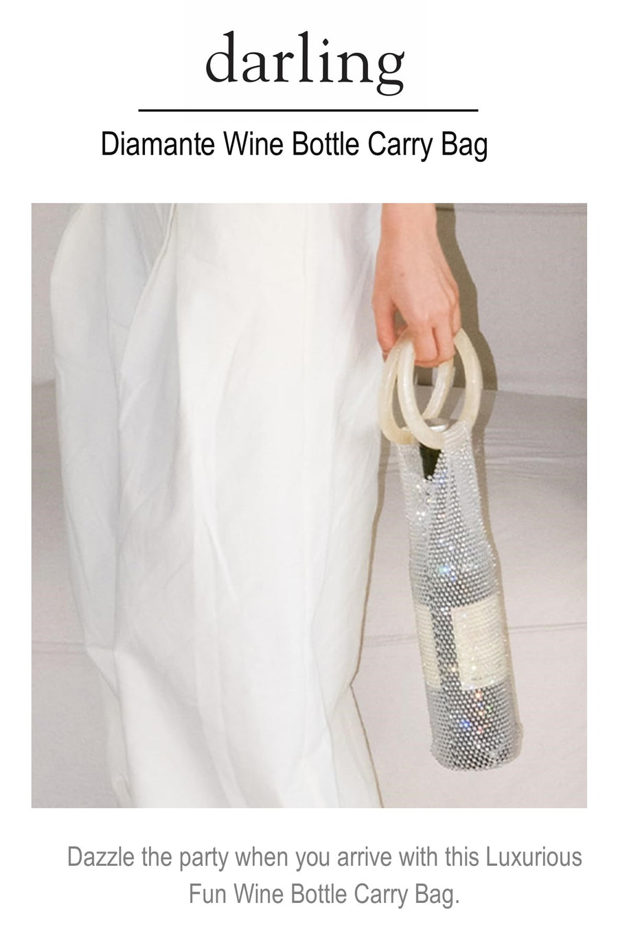 D0001 Diamante Champagne Carry Bag