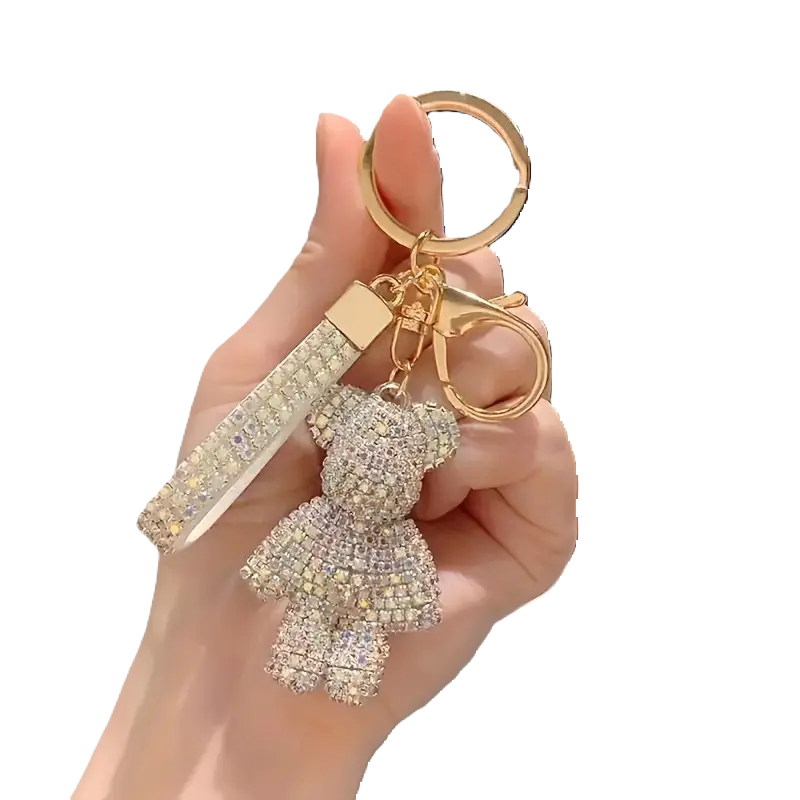 D0004 Teddy Bear Diamante Bag Charm