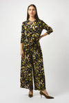 253247 Wide Leg Print Pant With Diamante Side Panel