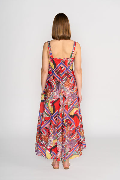 K1067 Cleopatra Print Cotton Gala Dress