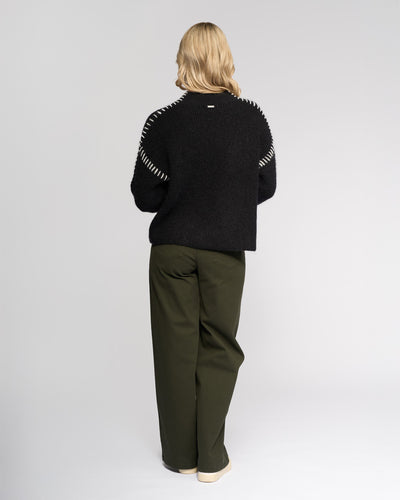 VK2041 Mohair Wool Stitch Detail Weekend Sweater