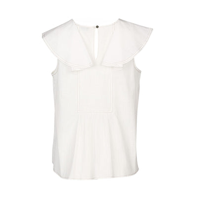 K5095 Ivory Contrast Stitch Breeze Top