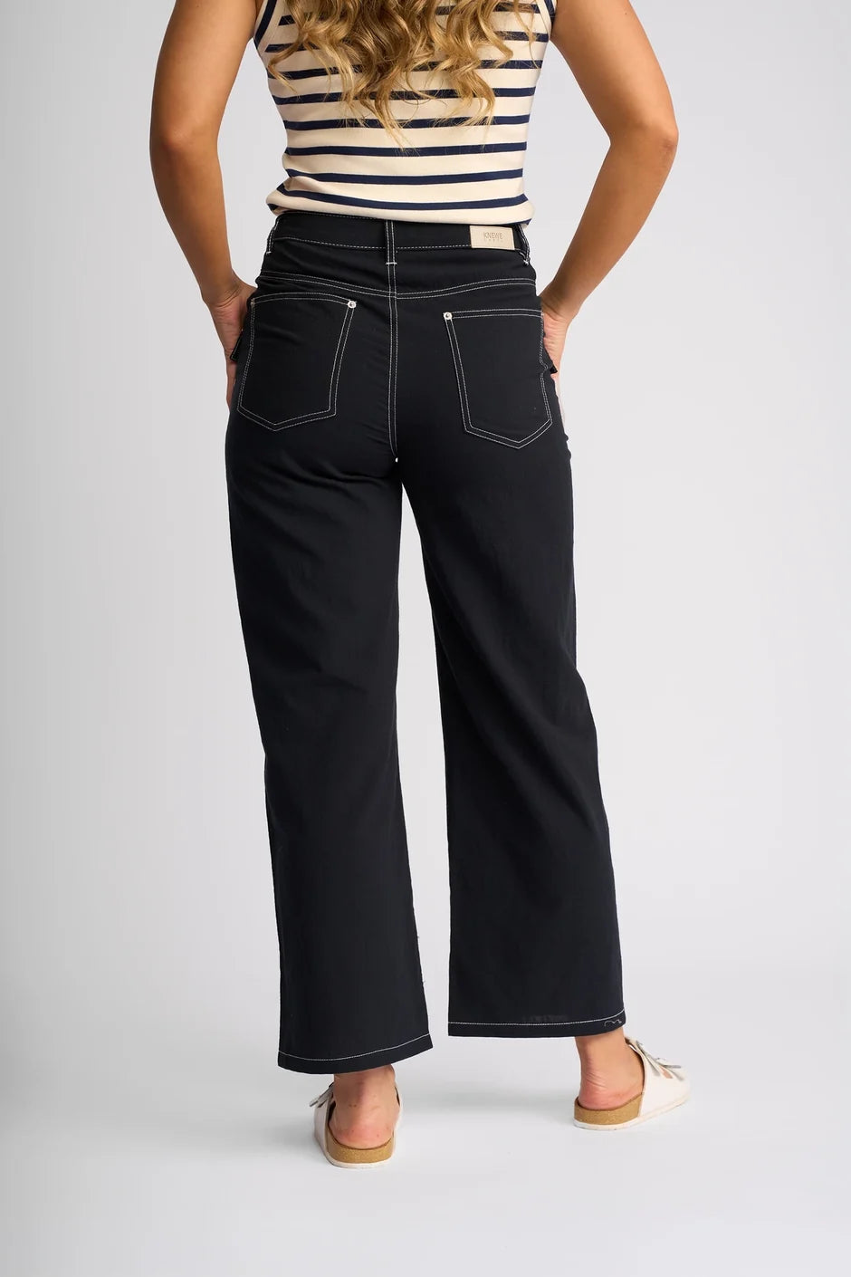 KN7108 INK Contrast Stitch Tab Pocket Pant