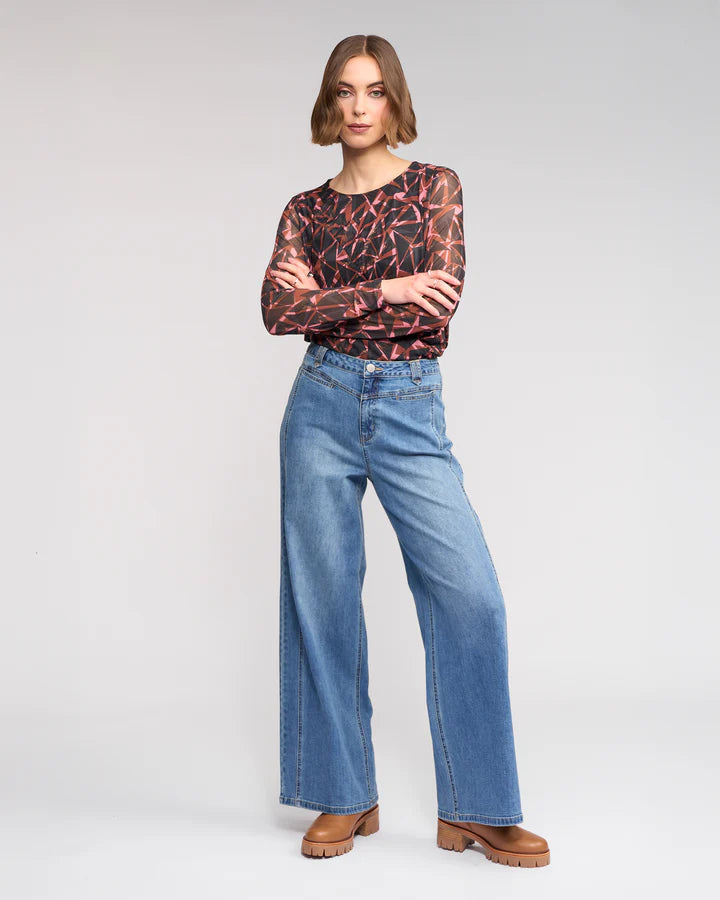 VK7119 Vintage Denim Wide Leg Jean