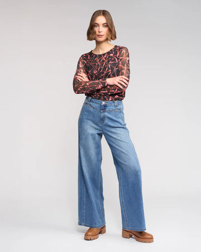 VK7119 Vintage Denim Wide Leg Jean