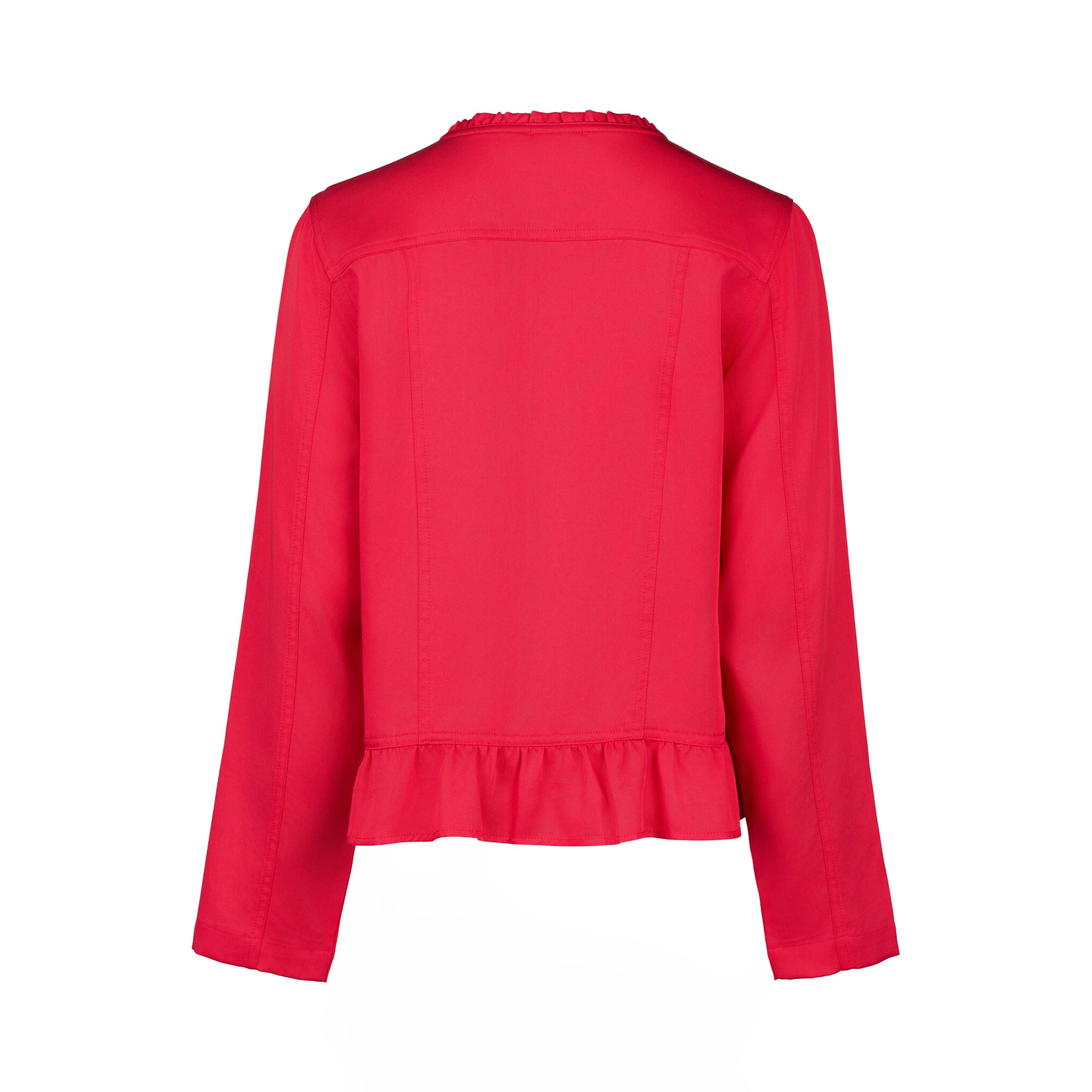 2047 Cherry Ruffle Hem Tencel Denim Jacket