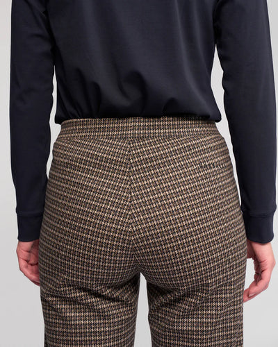 V295 FINE CHECK Straight Leg Stretch Pant