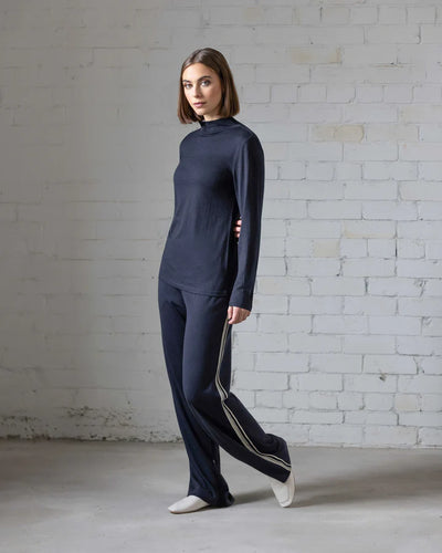 4287 NAVY Superfine Easy Fit Merino Polo Neck