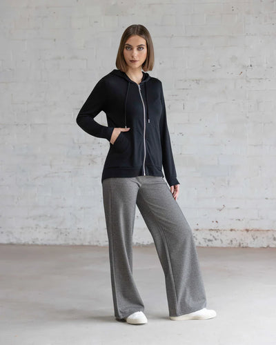 V4437A MERINO Zip Up Hooded Weekender Cardi