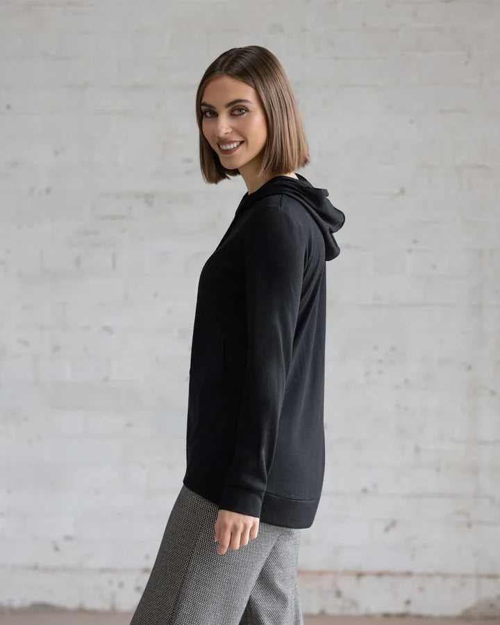 V4437A MERINO Zip Up Hooded Weekender Cardi