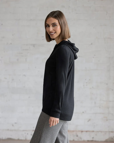 V4437A MERINO Zip Up Hooded Weekender Cardi