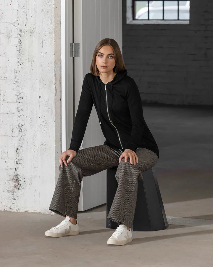 V4437A MERINO Zip Up Hooded Weekender Cardi