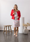 2047 Cherry Ruffle Hem Tencel Denim Jacket