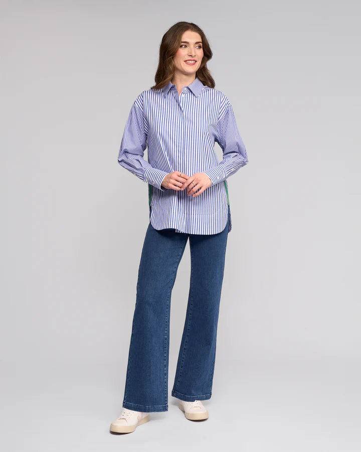 V4501 STRIPE Martha Stewart Look Oversized Crisp Cotton Shirt