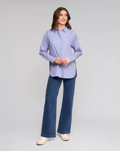 V4501 STRIPE Martha Stewart Look Oversized Crisp Cotton Shirt