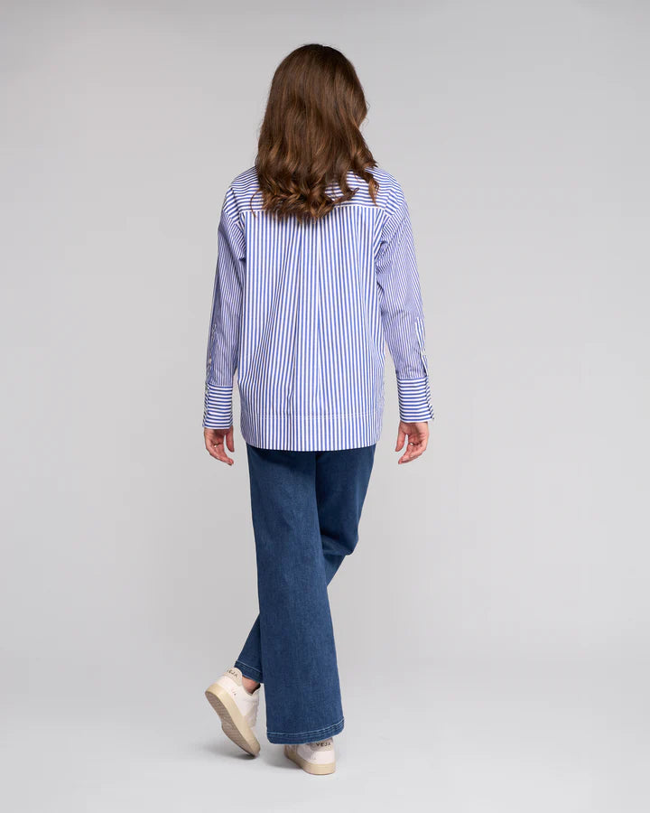 V4501 STRIPE Martha Stewart Look Oversized Crisp Cotton Shirt