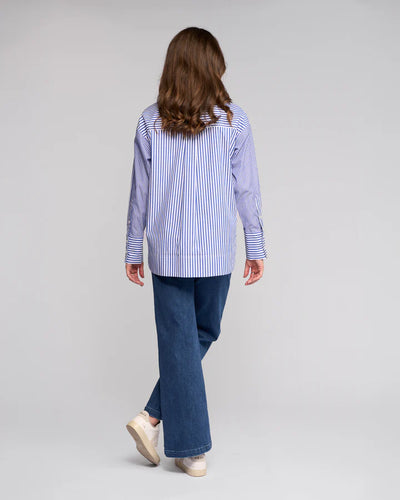V4501 STRIPE Martha Stewart Look Oversized Crisp Cotton Shirt