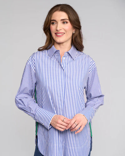 V4501 STRIPE Martha Stewart Look Oversized Crisp Cotton Shirt