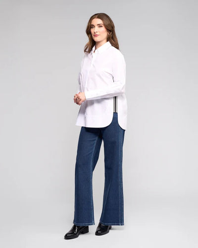 V4501 WHITE Martha Stewart Look Oversized Crisp Cotton Shirt