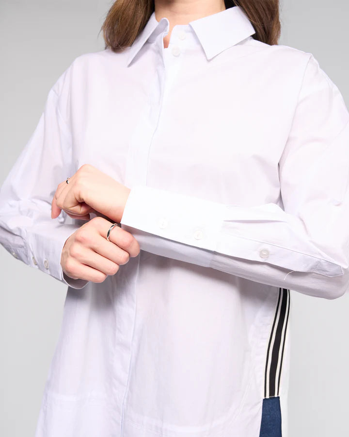 V4501 WHITE Martha Stewart Look Oversized Crisp Cotton Shirt