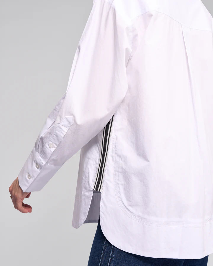 V4501 WHITE Martha Stewart Look Oversized Crisp Cotton Shirt