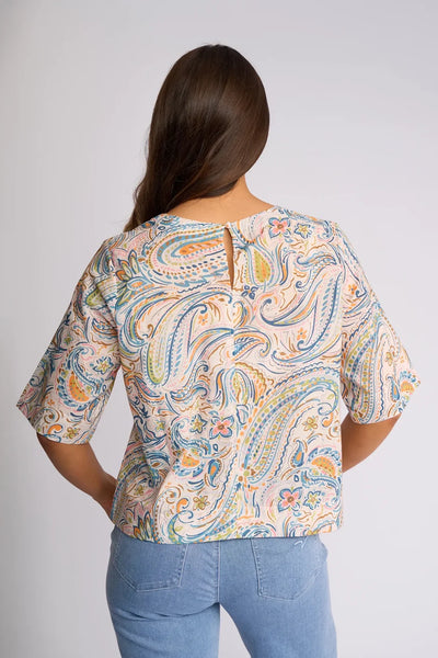 VS4517 PAISLEY Print Cotton Shell Top