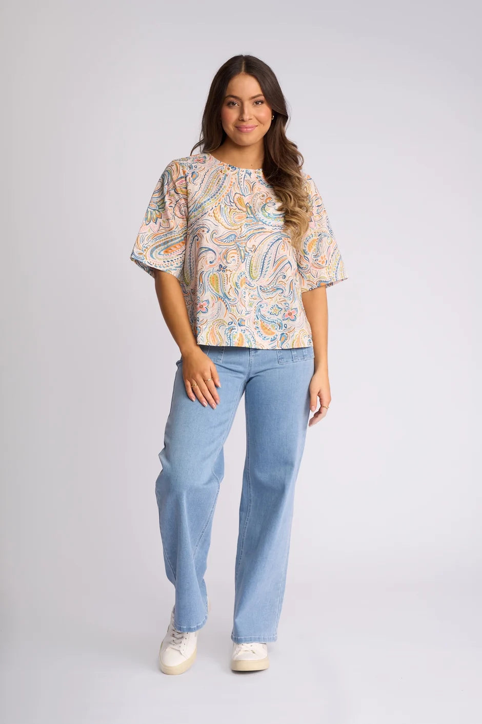VS4517 PAISLEY Print Cotton Shell Top
