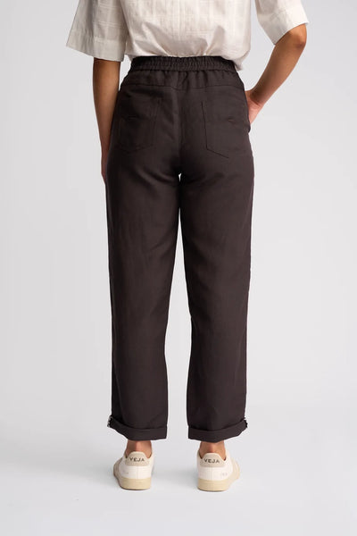 VS5016 CHOCOLATE Linen Viscose 7/8 Weekend Cafe Pant