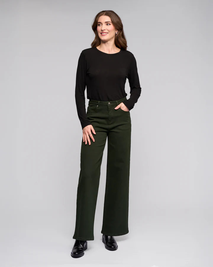 V5050K OLIVE Wide Leg Solo Jean