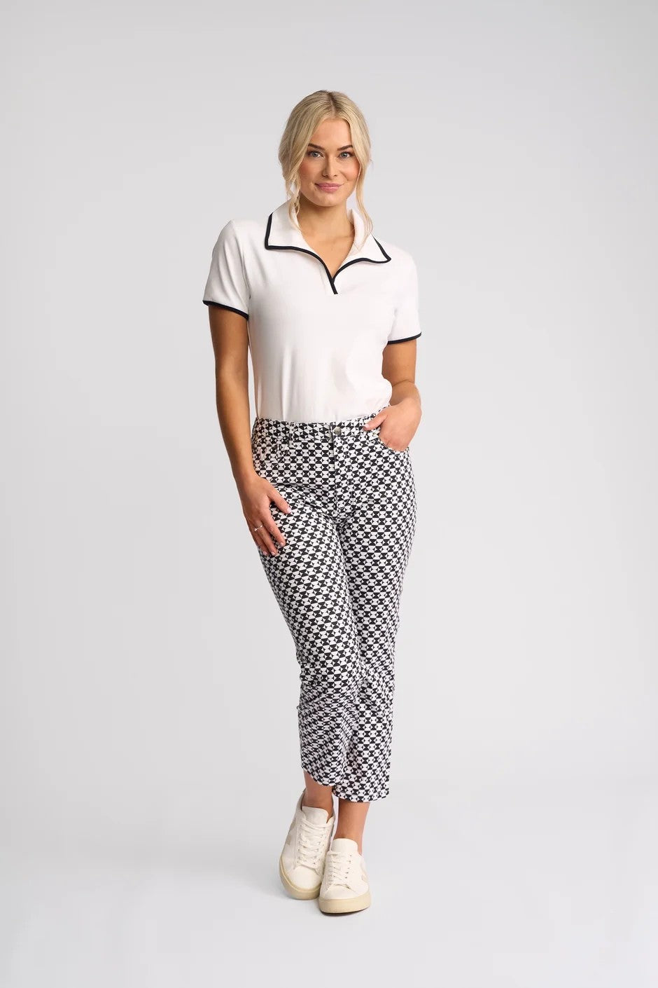 VS5510ALW Geometric Print Stretch Cotton 7/8 Pant