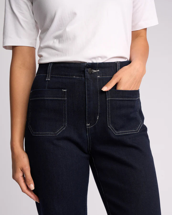5995A Ink Wide Ankle Length Stretch Jean