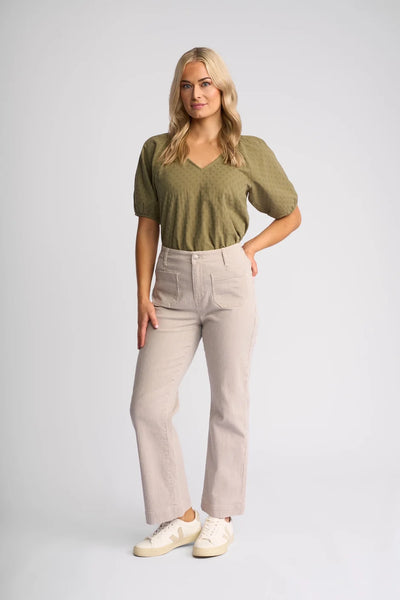 VS5995AS Sandstone Pinstripe Straight Leg Ankle Grazer