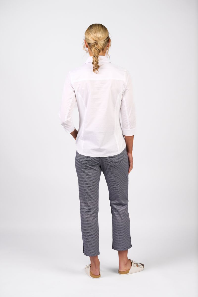 4032 Stretch Side Panel Shaped Cotton Shirt