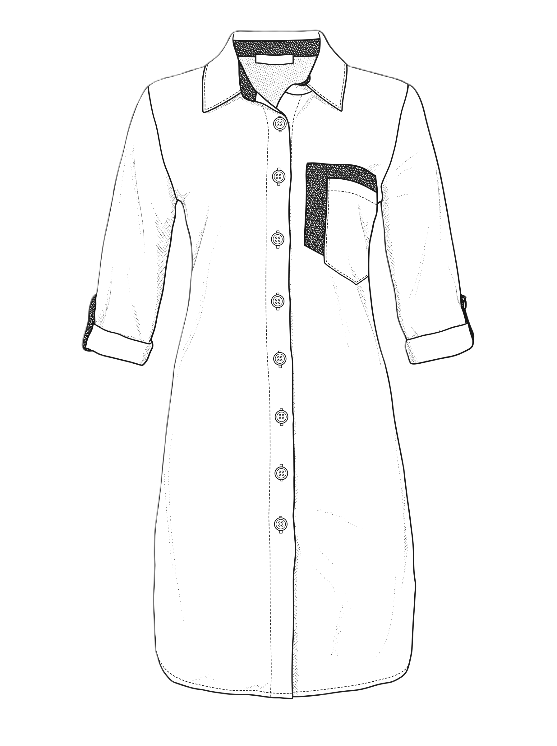 DC26187 SAND Button Front Tab Sleeve Shirt Dress