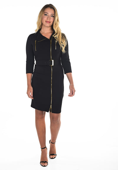 234230 Zip & Belt Shaped Dress